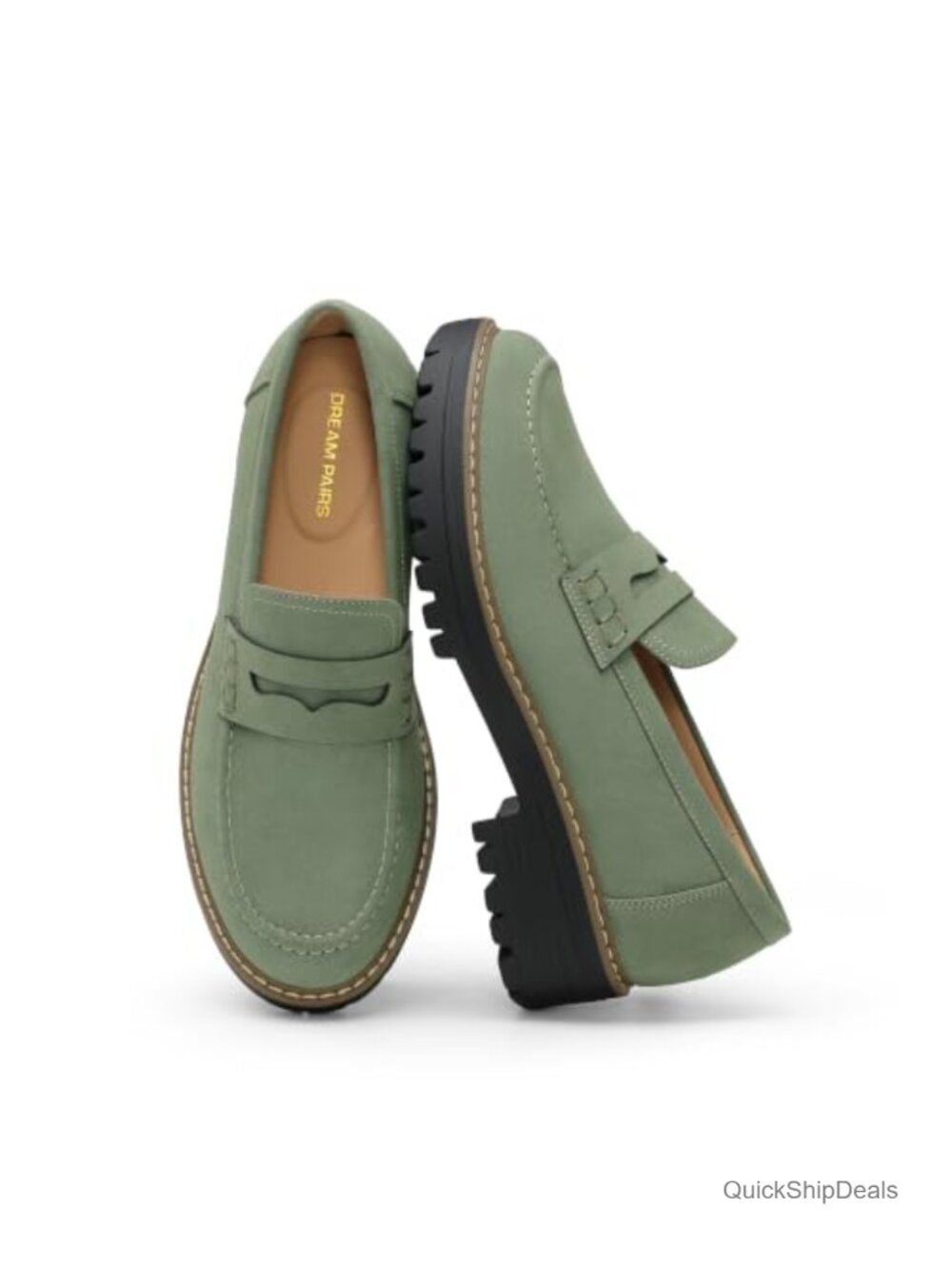 Penny Chunky Loafers Microsuede Upper Cushioned Slip-On Work Shoes